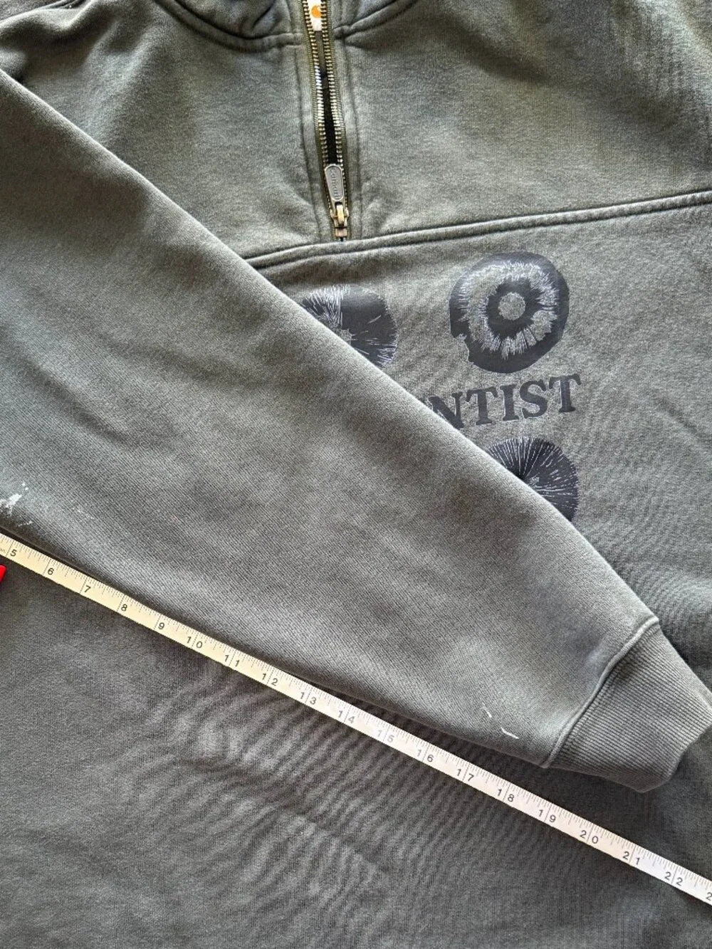 Carhartt Citizen Scientist Graphic Quarter Zip Sweatshirt Large L Green K188